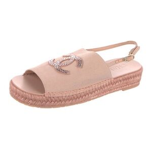 Chanel Women's Pink Espadrille Sandals